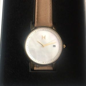 MVMT Women's Watche | Gold Pearl Leather